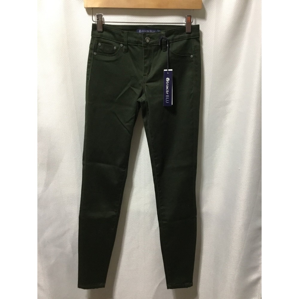 TractrBLU Size 25 Dark Green Mid Rise Skinny NWT